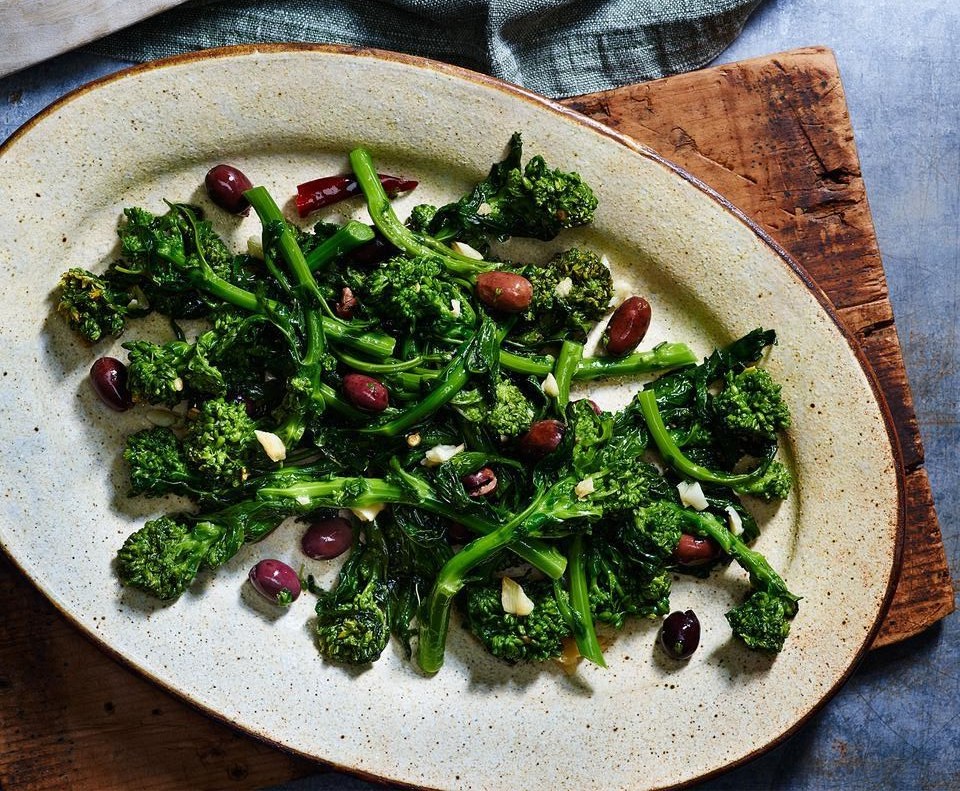Broccoli Rabe with Olives & Garlic Low Carb Mediterranean Diet Recipes